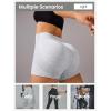 imageSHENHE Womens Leopard Biker Shorts Tummy Control Scrunch Butt Seamless Workout Yoga ShortsLight Grey