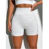 imageSHENHE Womens Leopard Biker Shorts Tummy Control Scrunch Butt Seamless Workout Yoga ShortsWhite