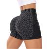 imageSHENHE Womens Leopard Biker Shorts Tummy Control Scrunch Butt Seamless Workout Yoga ShortsBlack