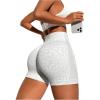 imageSHENHE Womens Leopard Biker Shorts Tummy Control Scrunch Butt Seamless Workout Yoga ShortsWhite