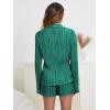 imageSHENHE Womens 2 Piece Sets Dressy Plisse Bell Sleeve Button Down Shirt and Short Set Going OutDark Green