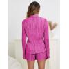 imageSHENHE Womens 2 Piece Sets Dressy Plisse Bell Sleeve Button Down Shirt and Short Set Going OutHot Pink