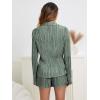 imageSHENHE Womens 2 Piece Sets Dressy Plisse Bell Sleeve Button Down Shirt and Short Set Going OutOlive Green