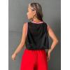 imageSHENHE Womens Jersey Crop Top Y2K Mesh Overlay Graphic Sleeveless Workout Jersey ShirtsBlack