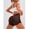 imageSHENHE Womens Leopard Yoga Shorts Tummy Control Booty Workout High Waist Biker ShortsCoffee Brown