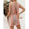 imageSHENHE Womens Summer 2 Piece Outfits Geo Striped Crewneck Tank and Shorts Going Out SetColorful Stripes