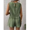 imageSHENHE Womens Summer 2 Piece Outfits Geo Striped Crewneck Tank and Shorts Going Out SetGreen