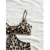 imageSHENHE Womens Vacation Sexy Cutout Waist Split Camisole Textured Bodycon Summer DressLeopard Brown