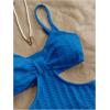 imageSHENHE Womens Vacation Sexy Cutout Waist Split Camisole Textured Bodycon Summer DressRoyal Blue