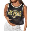 imageSHENHE Womens Jersey Crop Top Y2K Mesh Overlay Graphic Sleeveless Workout Jersey ShirtsBlack and Yellow