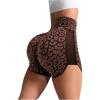 imageSHENHE Womens Leopard Yoga Shorts Tummy Control Booty Workout High Waist Biker ShortsCoffee Brown