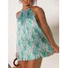 imageSHENHE Womens Floral Halter Dresses Sexy Backless Pleated Dress Flowy Mini Summer Dresses Party VacationGreen
