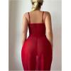 imageSHENHE Womens Lace Babydoll Lingerie Mesh Slip Dress High Slit Sheer Long Nightgown ChemiseBurgundy