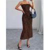 imageSHENHE Womens Lace Trim Spaghetti Strap Bodycon Slip Dress Sexy Maxi Party Cami DressBrown Leopard Print