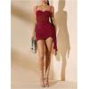 imageSHENHE Womens Sexy Mesh Bustier Corset Top Ruched Bodycon Draped Party Night Mini DressBurgundy