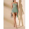 imageSHENHE Womens Sexy Mesh Bustier Corset Top Ruched Bodycon Draped Party Night Mini DressMint Green