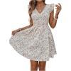 imageSHENHE Womens Floral Tie Back Ruffle Sleevelessa Line Flowy V Neck Backless Boho Dress
