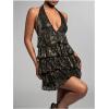 imageSHENHE Womens Glitter Sequin Halter Dress Deep V Backless Sparkle Party Night Flapper DressBronze