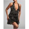 imageSHENHE Womens Glitter Sequin Halter Dress Deep V Backless Sparkle Party Night Flapper DressBronze