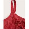 imageSHENHE Womens Y2k Layered Ruffle Hem Mini Dress Sweetheart Neck Eyelet Bustier DressBurgundy
