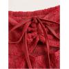 imageSHENHE Womens Y2k Layered Ruffle Hem Mini Dress Sweetheart Neck Eyelet Bustier DressBurgundy