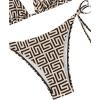 imageSHENHE Womens 2 Piece Halter Swimsuits Side Tie Bottom Geometric Triangle Bikini SetBeige Geometric