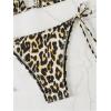 imageSHENHE Womens 2 Piece Leopard Triangle Bikini Swimsuit Sets Halter Self Tie Bathing Suit