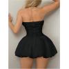 imageSHENHE Womens Bubble Tube Top Dress Off Shoulder Puffy A Line Y2K Corset DressBlack