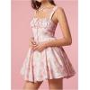 imageSHENHE Womens Floral Corset Mini Dress Square Neck Smocked Fit and Flare Flowy Boho Dress Pink Medium