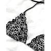 imageSHENHE Womens Halter Triangle Bikini Set Floral Print Side Tie Frilly 2 Piece SwimsuitBlack and White