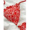 imageSHENHE Womens Halter Triangle Bikini Set Floral Print Side Tie Frilly 2 Piece SwimsuitRed