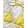 imageSHENHE Womens Halter Triangle Bikini Set Floral Print Side Tie Frilly 2 Piece SwimsuitYellow