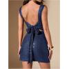 imageSHENHE Womens Sequin Open Back Glitter Bodycon Slit Mini Dress Sexy Party Night DressDark Blue