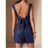 imageSHENHE Womens Sequin Open Back Glitter Bodycon Slit Mini Dress Sexy Party Night DressDark Blue