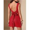 imageSHENHE Womens Sequin Open Back Glitter Bodycon Slit Mini Dress Sexy Party Night DressRed