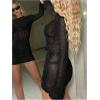 imageSHENHE Womens Sexy Open Back Sheer Mesh Long Sleeve Backless Bodycon Party Mini DressGlitter Black
