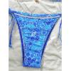 imageSHENHE Womens 2 Piece Swimsuit Floral Print Halter Tie Side Triangle Bikini SetBlue Floral