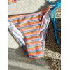 imageSHENHE Womens 2 Piece Swimsuit Floral Print Halter Tie Side Triangle Bikini SetBlue Pink Orange Stripped