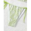 imageSHENHE Womens 2 Piece Swimsuit Floral Print Halter Tie Side Triangle Bikini SetGreen Floral a