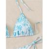 imageSHENHE Womens 2 Piece Swimsuit Floral Print Halter Tie Side Triangle Bikini SetMint Blue