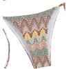 imageSHENHE Womens 2 Piece Swimsuit Floral Print Halter Tie Side Triangle Bikini SetMulticolor Chevron
