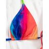 imageSHENHE Womens 2 Piece Swimsuit Floral Print Halter Tie Side Triangle Bikini SetMulticolor Colorblock