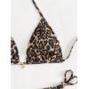 imageSHENHE Womens 2 Piece Swimsuit Floral Print Halter Tie Side Triangle Bikini SetMulticolor Leopard Print