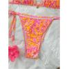 imageSHENHE Womens 2 Piece Swimsuit Floral Print Halter Tie Side Triangle Bikini SetOrange Floral