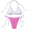 imageSHENHE Womens 2 Piece Swimsuit Floral Print Halter Tie Side Triangle Bikini SetPink Flag