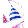 imageSHENHE Womens 2 Piece Swimsuit Floral Print Halter Tie Side Triangle Bikini SetPink Flag