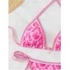 imageSHENHE Womens 2 Piece Swimsuit Floral Print Halter Tie Side Triangle Bikini SetPink Floral