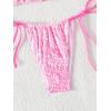 imageSHENHE Womens 2 Piece Swimsuit Floral Print Halter Tie Side Triangle Bikini SetPink Floral a