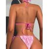 imageSHENHE Womens 2 Piece Swimsuit Floral Print Halter Tie Side Triangle Bikini SetPink Floral a