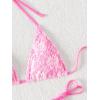imageSHENHE Womens 2 Piece Swimsuit Floral Print Halter Tie Side Triangle Bikini SetPink Floral a